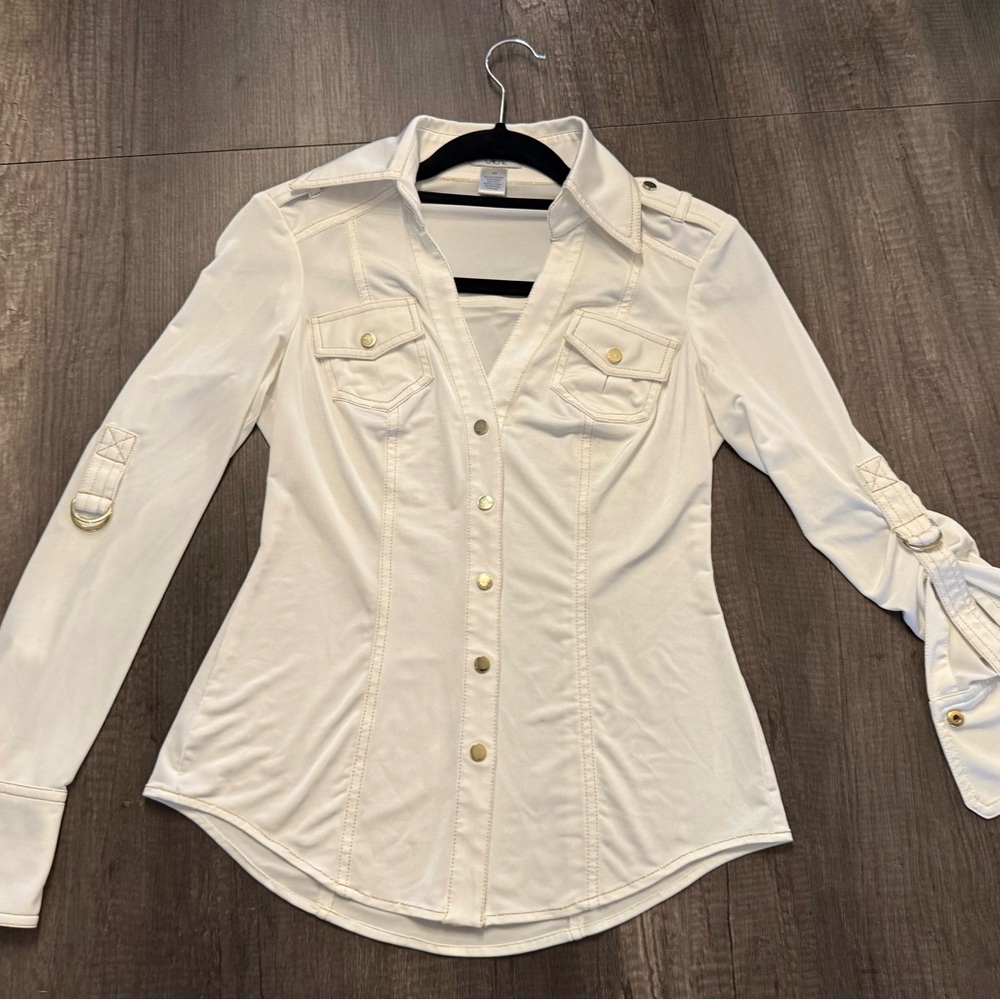 Cache White Button-Up Top - Picture 5 of 5